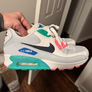 Nike Air Max Sneakers Black, Teal, and Salmon Colors | Barely Worn | Size 8"